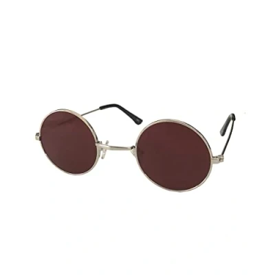 Image of Daredevil Style Teashade Sunglasses, Silver Frame / Wine Red Lens