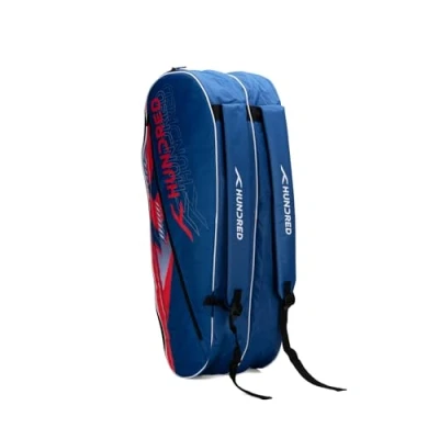 Image of Hundred Strike Badminton and Tennis Racquet Kit Bag Material: Polyester Multiple Compartment with Side Pouch Easy Carry Handle Padded Back Straps Front Zipper Pocket (6 in 1)