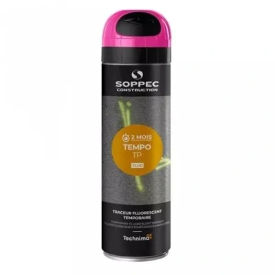 Image of Soppec Pink Tempo TP Temporary Short Term Marking Survey Spray Paint 500ml