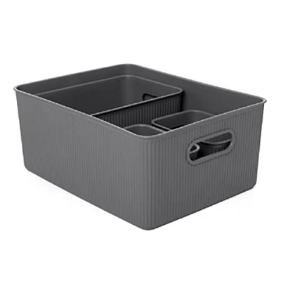 Image of TATAY 7011114 Multi Purpose Organiser Set 4 x Charcoal Grey Large