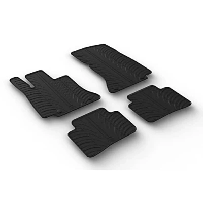 Image of GLEDRING Set of rubber mats compatible with Mercedes C Class W206 2021 (T profile 4 pieces + mounting clips)