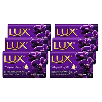 Image of Lux Magical Spell Soap Bar with Black Orchid and Juniper Oil, 80g x 6