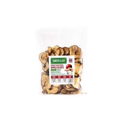Image of CHEFS &amp; CO Dried Apple Slices 250g 100% Natural Whole Fruit Unpeeled Healthy Sweet Snack Seeds Removed No preservatives Added Sugar (CRUNCHY, 250 g (Pack of 1))