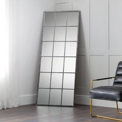 Image of Julian Bowen Somma Large Window Mirror Pewter Mirrors