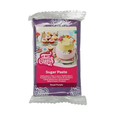 Image of FunCakes Sugar Paste Royal Purple, Easy to Use, Smooth, Flexible, Soft and Pliable, Perfect for Cake Decorating. Gluten Free, 250 g