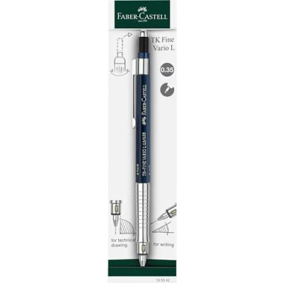 Image of Faber Castell TK Fine Vario L 135342 Mechanical Pencil 0.35 mm Indigo Lead with Soft/Hard Mechanism