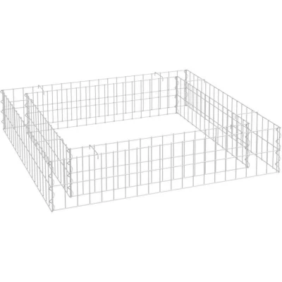 Image of vidaXL Gabion Raised Bed Galvanised Steel 100x100x20 cm