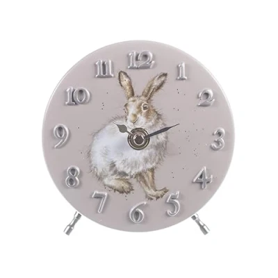 Image of Wrendale Designs &#039;Winter Hare&#039; Hare Mantel Clock