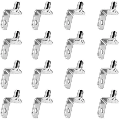 Image of 20PCS Shelf Support Peg 5mm L Shaped Bracket Pegs with Hole for Kitchen Furniture Book Shelves Supplies Cabinets, Entertainment Centers