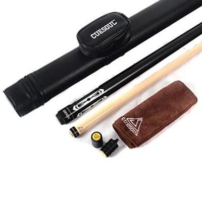 Image of CUESOUL 19oz 1/2 Jointed Maple Pool Cue Stick with Case CSBK002