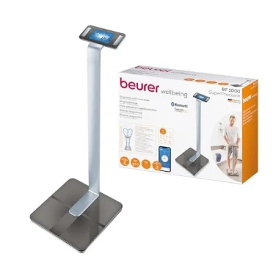 Image of Beurer BF1000 Super Precision Body Composition Analysis Scale With Free Health Management App, Cross Measurement For Of Isolated Areas, BMI Calculator