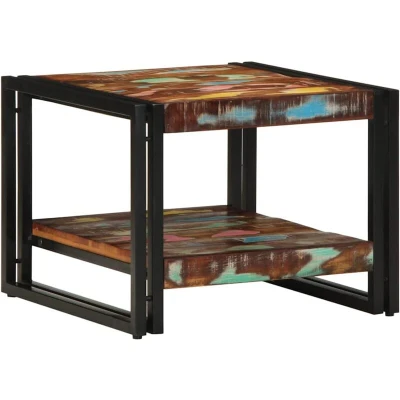 Image of vidaXL Coffee Table Multicolour 50x50x38 cm Solid Wood Reclaimed
