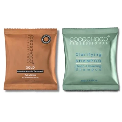 Image of Cocochoco Gold Brazilian Keratin Hair Treatment KIT 50 ml &amp; Clarifying Shampoo