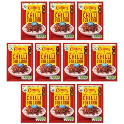 Image of Colmans recipe packet mixes (10x50g Chilli con Carne)