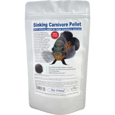 Image of Pet Friend Sinking Carnivore Pellets Aquarium Tropical Fish Food For Bottom Feeding Catfish &amp; Cichlids 6mm Large 250g Pouch
