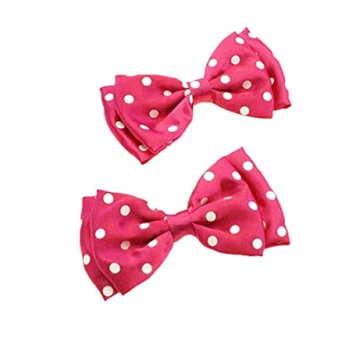 Image of Zac&#039;s Alter Ego Satin Polka Dot Double Bow On Crocodile Clip