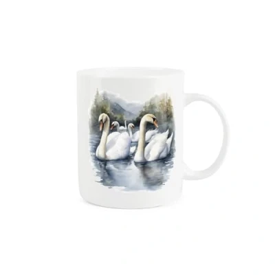 Image of Purely Home 12 Days of Christmas Festive Mug Xmas Swans Swimming Carol Gift Tea Coffee White Bone China