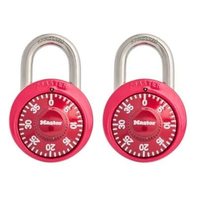 Image of Master Lock 1530T Locker Padlock, Assorted Colors, 2 Pack Combination Alike