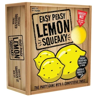 Image of Easy Peasy Lemon Squeaky Game, Ideal Family Board Game for Kids and Adults, 4+ Players, Simple Quick to Play, Unique Mix of Trivia, Mental Physical Challenges, Suitable Ages 12+