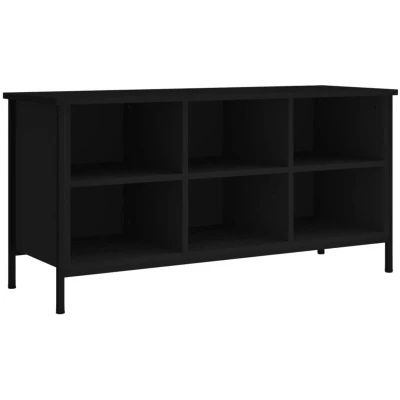 Image of vidaXL Shoe Cabinet Black 100x35x50 cm Engineered Wood