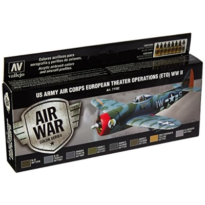 Image of Acrylicos Vallejo&quot;Us Air Corps European Theatre Operations ETO WWII&quot; Model Set,Grey