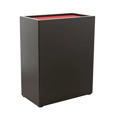 Image of Rockingham Forge Upright Shiny Black and Red Universal Knife Block, 20 Slots for Knives up to 20cm Blade Length, 27cm