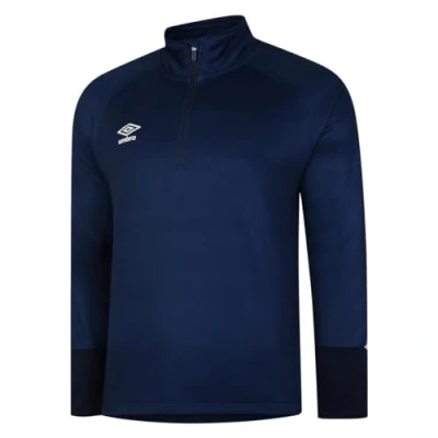 Image of Umbro Childrens/Kids Total Training Quarter Zip Track Top (9 10 Years) (Navy/Dark Navy/White)