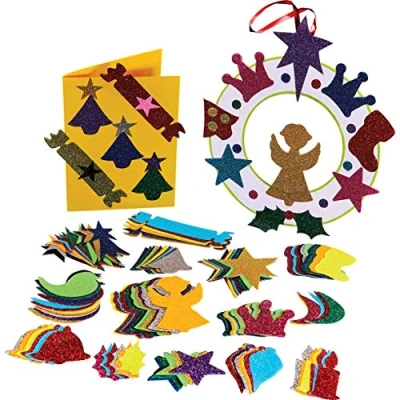 Image of Springboard 10288 Pre Cut Glitter Christmas Collage Shapes (Pack of 250)