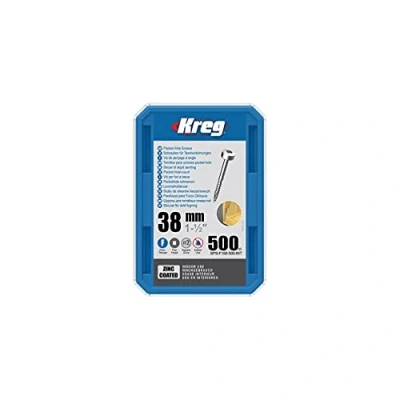 Image of KREG® Zinc Pocket Hole Screws 38mm/1.50&quot;, #6 Fine Thread, Pan Head, 500 count