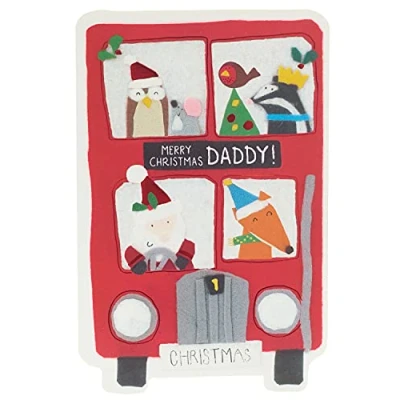 Image of UK Greetings Christmas Card for Daddy Sweet Bus Design