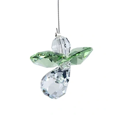 Image of Hanging Crystal Guardian Angel Birthstone Suncatcher AUGUST PERIDOT Embellished with Swarovski Crystals