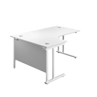 Image of 1800X1200 Twin Left Hand Radial Desk White + High Ped
