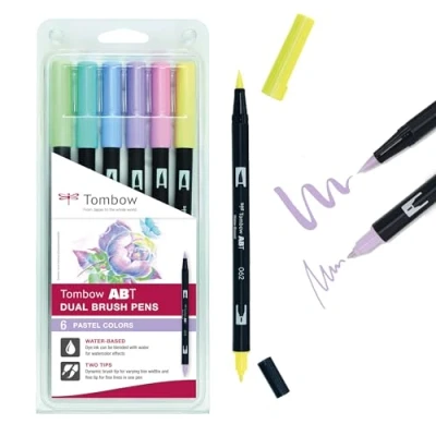 Image of Tombow ABT Dual Brush Pen Pastel (Pack of 6)