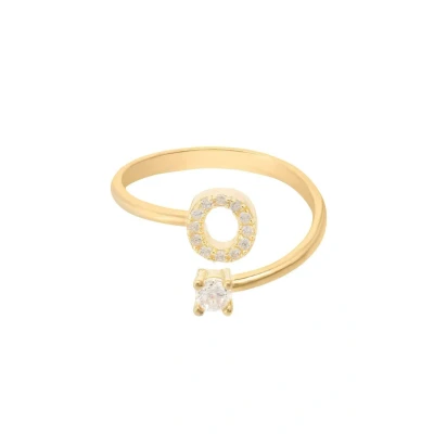 Image of Latelita Womens Initial Ring Gold O Yellow Sterling Silver One Size