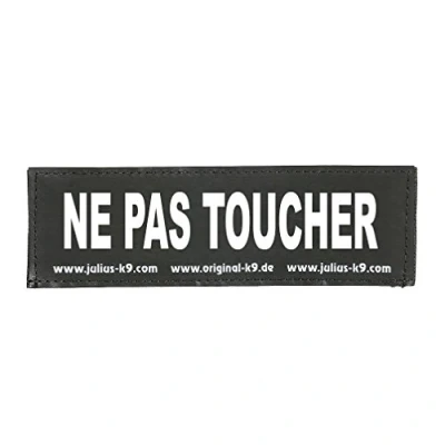 Image of Interchangeable Patches, 1 pair, NE PAS TOUCHER, Size: Small, Black