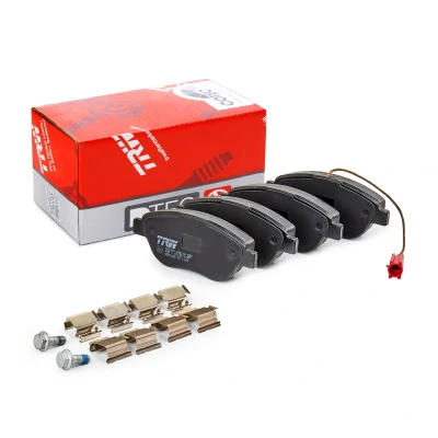 Image of 5741585, 5743721, 77363958, 77365113 brake pad set TRW COTEC GDB1655 incl. wear warning contact with caliper screws accessories