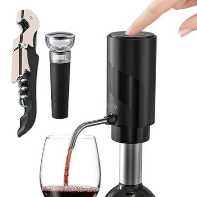 Image of AIKARO Electric Wine Aerator Pourer Rechargeable Automatic Decanter, with Corkscrew and Vacuum Stopper (Set)