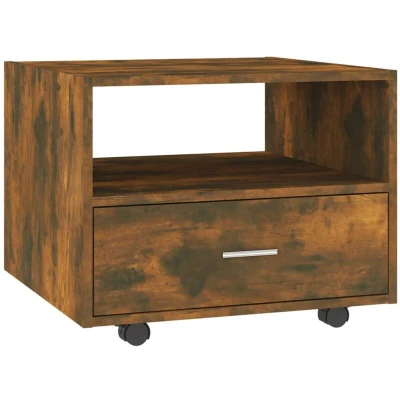 Image of vidaXL Coffee Table Smoked Oak 55x55x40 cm Engineered Wood
