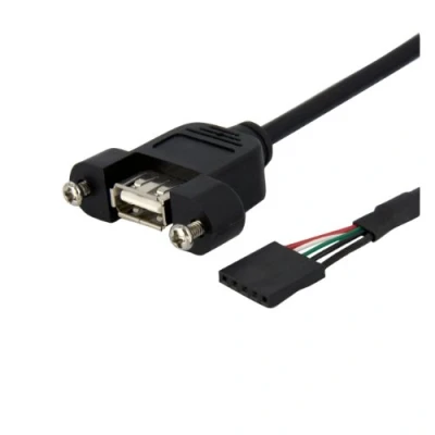 Image of StarTech.com USBPNLAFHD3 3 ft Panel Mount USB Cable, A to Motherboard Header Cable F/F, Female Adapter, (F) Port,