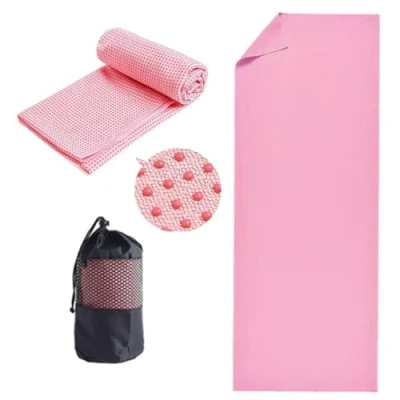 Image of Oaygat Yoga Mat Towel Non Slip Hot Blanket Quick Dry Fitness Cloth Ultra Soft and Sweat Absorbent Grip Dot Washable with Mesh Carry Bag