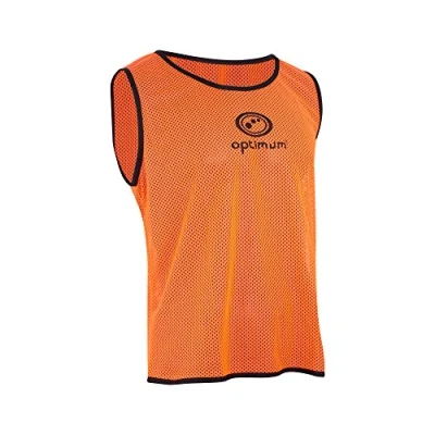 Image of Optimum Unisex Training Bib Pro Grade Mesh Polyester, Vibrant Anti Sweat Multi Sport for Football, Rugby, &amp; Other Activities Orange, Medium