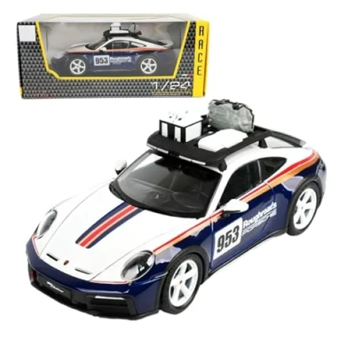 Image of HTLNUZD Bburago 2024 1/24 911 Racing Alloy Model Car for Porsche 911Dakar Static Die Cast Vehicles Collectible