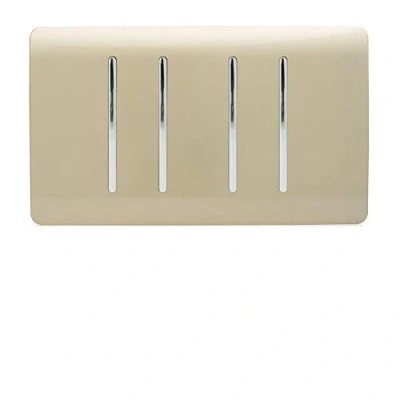 Image of Trendi 4 Gang (2 Way &amp; 3xIntermediate) Glossy 10 Amp Rocker Light Switch Gold