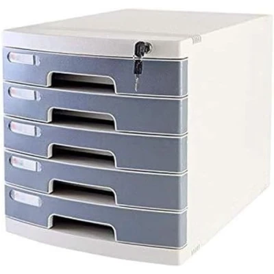 Image of ELzEy File Cabinet Lockable Office Storage Drawer Desktop Organizer Data Boxes