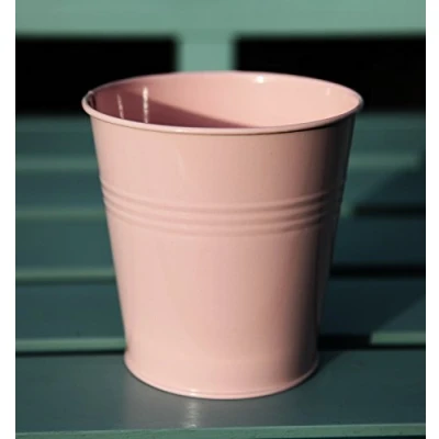 Image of spring life 10.5CM METAL TIN FLOWER POT PLANTER PEN HOLDER CONTAINER (light pink)
