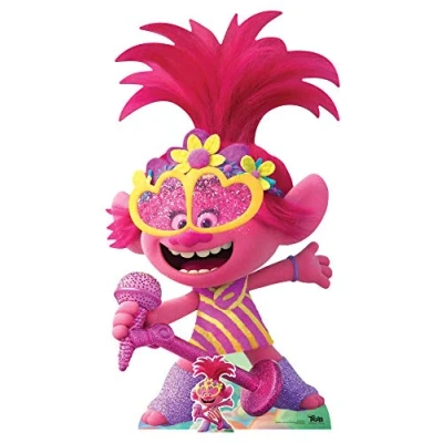 Image of STAR CUTOUTS SC1526 Cardboard Cutout World Tour Height 157cm, Solid, Multicolour, Large Poppy Trolls