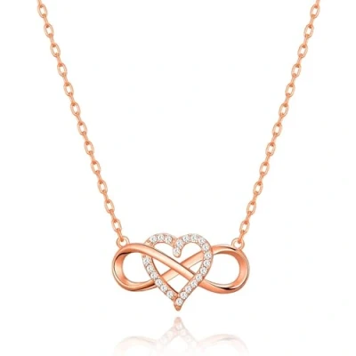 Image of Philip Jones Rose Gold Plated Infinity Heart Necklace Created with Zircondia® Crystals