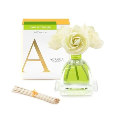 Image of AGRARIA Lime and Orange Scented AirEssence Diffuser, 7.4 Ounces with Reeds Flowers