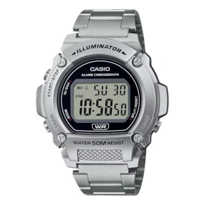 Image of Casio Women Digital Quartz Watch with Stainless Steel Strap W219HD 1AV