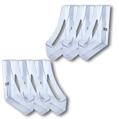 Image of Deflecto Pk of 6 Contemporary Range Magazine File Holder Crystal Desk Organiser